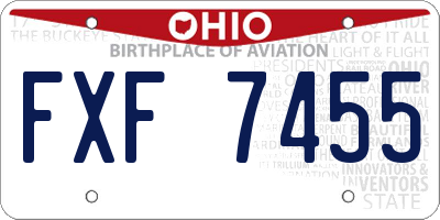 OH license plate FXF7455