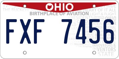OH license plate FXF7456