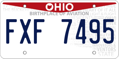 OH license plate FXF7495