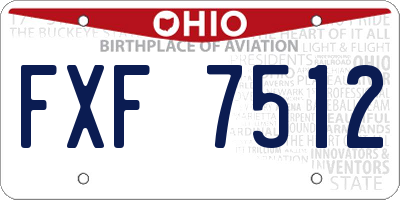 OH license plate FXF7512