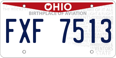 OH license plate FXF7513