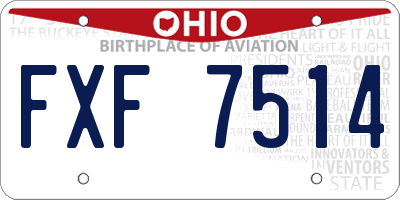 OH license plate FXF7514