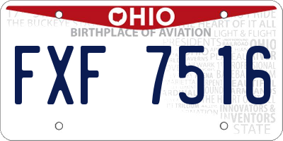 OH license plate FXF7516