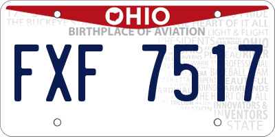 OH license plate FXF7517
