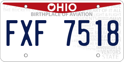 OH license plate FXF7518