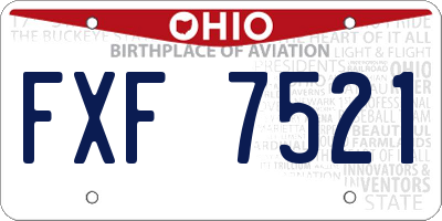OH license plate FXF7521