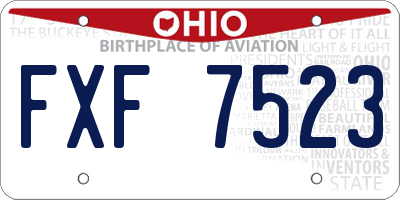 OH license plate FXF7523