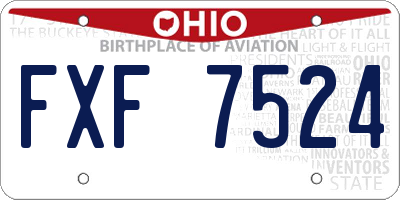 OH license plate FXF7524