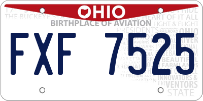 OH license plate FXF7525