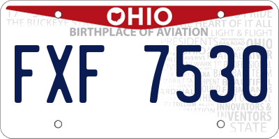 OH license plate FXF7530