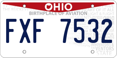 OH license plate FXF7532