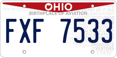 OH license plate FXF7533