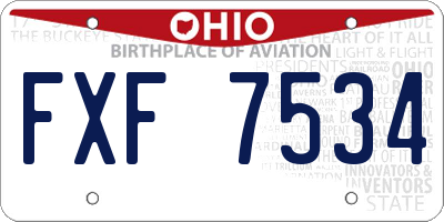 OH license plate FXF7534