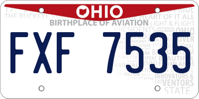 OH license plate FXF7535
