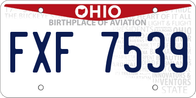 OH license plate FXF7539