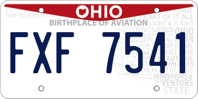 OH license plate FXF7541