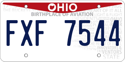 OH license plate FXF7544