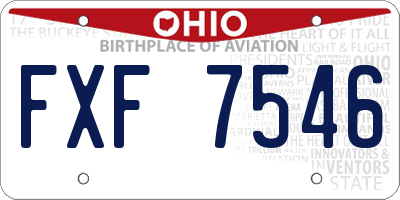 OH license plate FXF7546