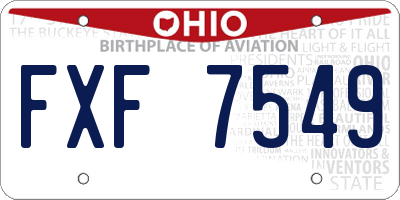 OH license plate FXF7549