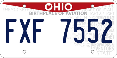 OH license plate FXF7552
