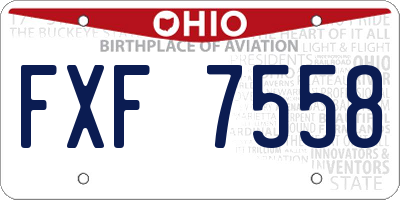 OH license plate FXF7558