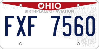 OH license plate FXF7560