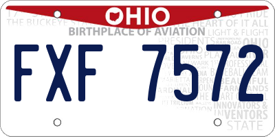 OH license plate FXF7572