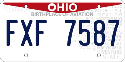 OH license plate FXF7587