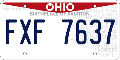 OH license plate FXF7637