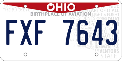 OH license plate FXF7643