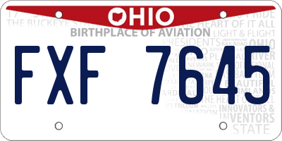 OH license plate FXF7645