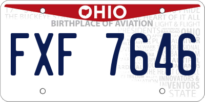 OH license plate FXF7646