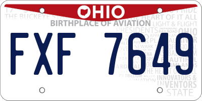 OH license plate FXF7649