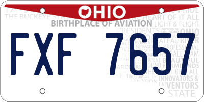 OH license plate FXF7657