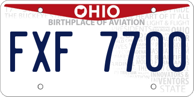 OH license plate FXF7700