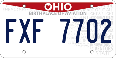 OH license plate FXF7702