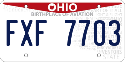 OH license plate FXF7703