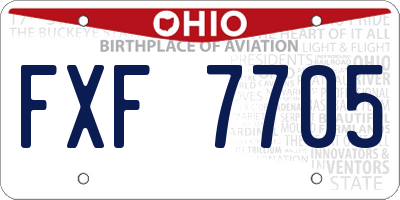 OH license plate FXF7705