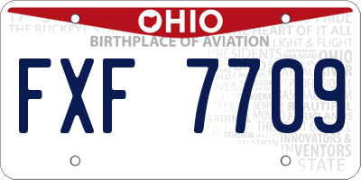 OH license plate FXF7709
