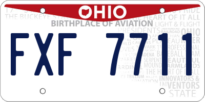 OH license plate FXF7711