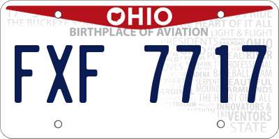 OH license plate FXF7717
