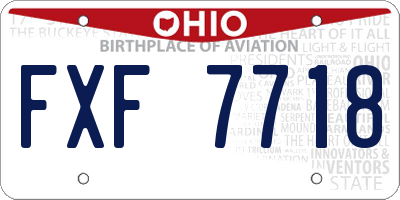 OH license plate FXF7718