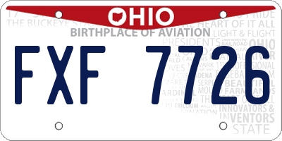 OH license plate FXF7726