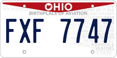 OH license plate FXF7747