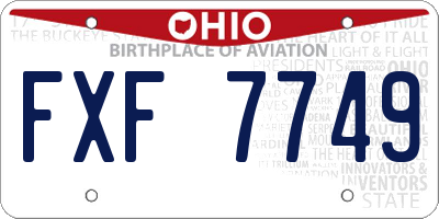 OH license plate FXF7749