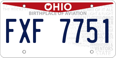 OH license plate FXF7751