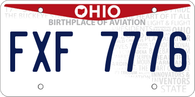 OH license plate FXF7776