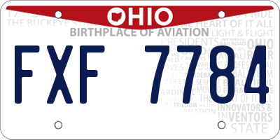 OH license plate FXF7784