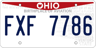 OH license plate FXF7786