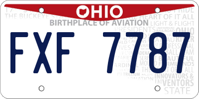 OH license plate FXF7787